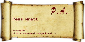 Pess Anett névjegykártya
